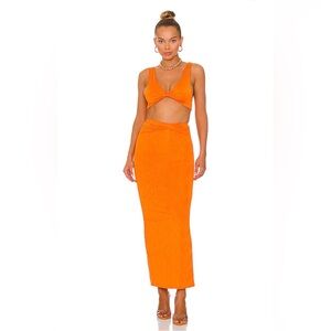 Superdown Joana Maxi Skirt Set in Tangerine